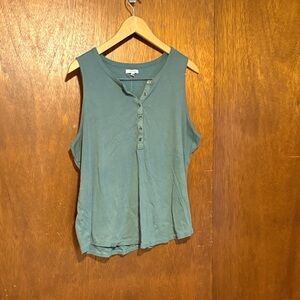 Maurices Green Button-Front Tank Top